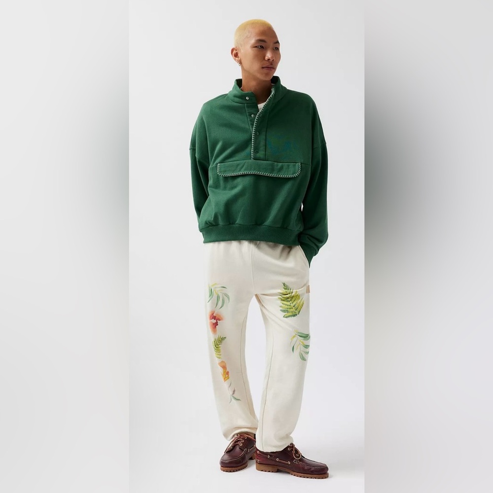 Parks Project Cream Sweatpants with Floral Design